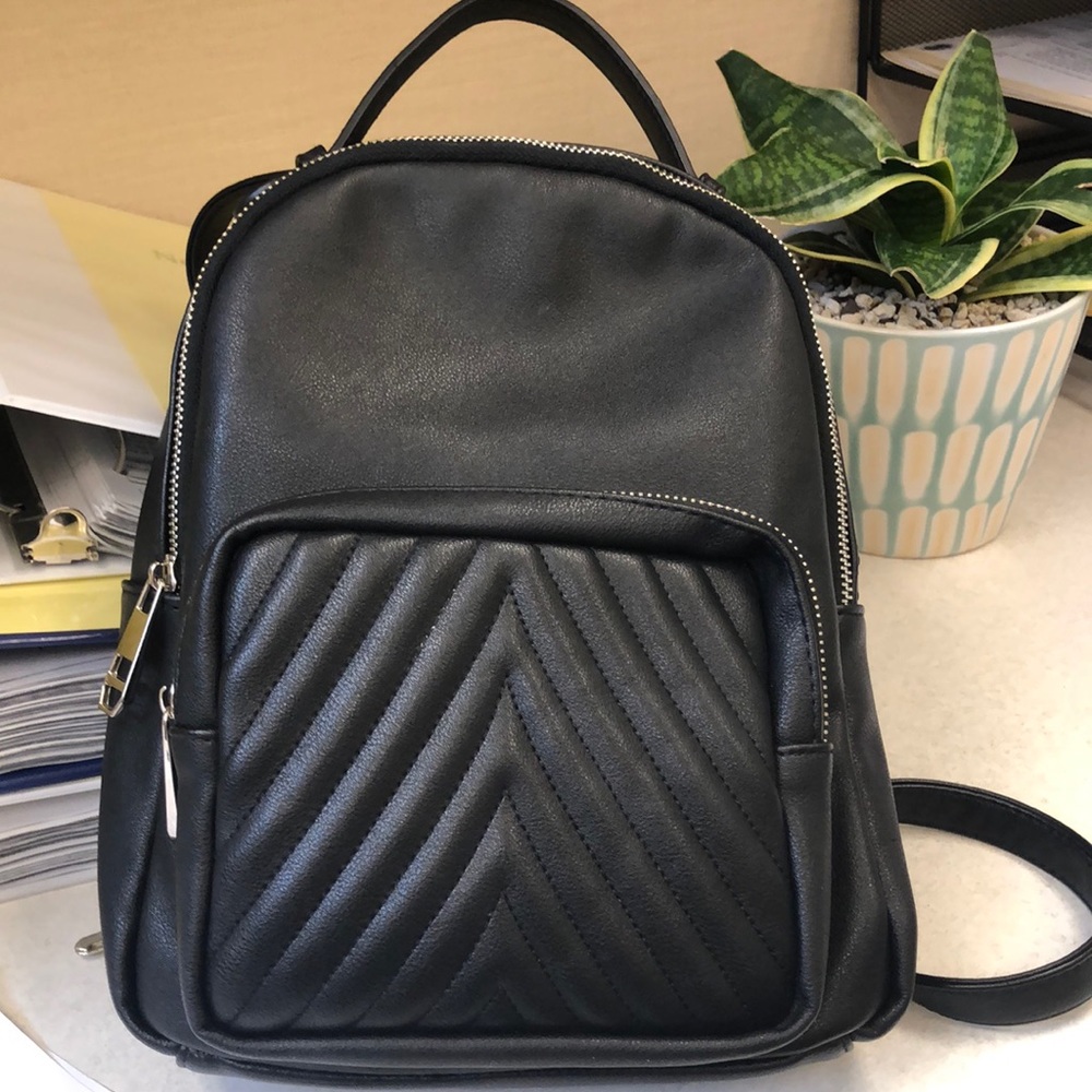 Leather mini backpack
